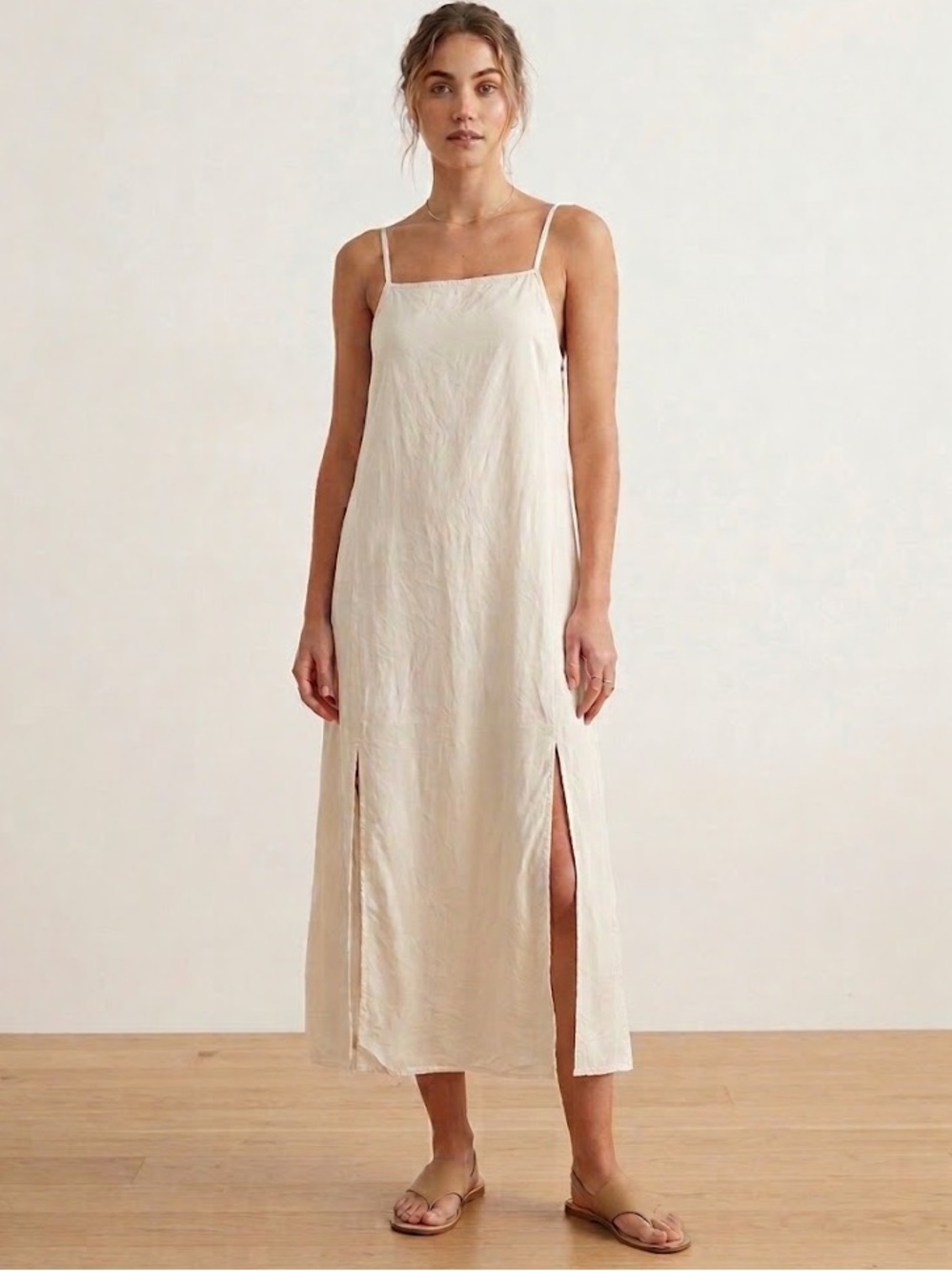 ARITZIA Babaton 1-01 Silk Midi Dress White Cream Size 2